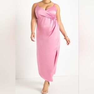 Sz 18 ELOQUII Pink Satin Slip Romantic Dress